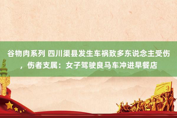 谷物肉系列 四川渠县发生车祸致多东说念主受伤，伤者支属：女子驾驶良马车冲进早餐店