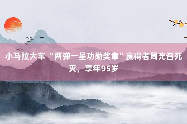 小马拉大车 “两弹一星功勋奖章”赢得者周光召死灭，享年95岁
