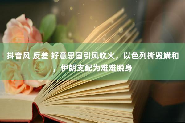 抖音风 反差 好意思国引风吹火，以色列撕毁媾和，伊朗支配为难难脱身