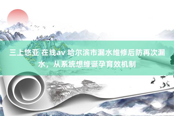 三上悠亚 在线av 哈尔滨市漏水维修后防再次漏水，从系统想维诞孕育效机制