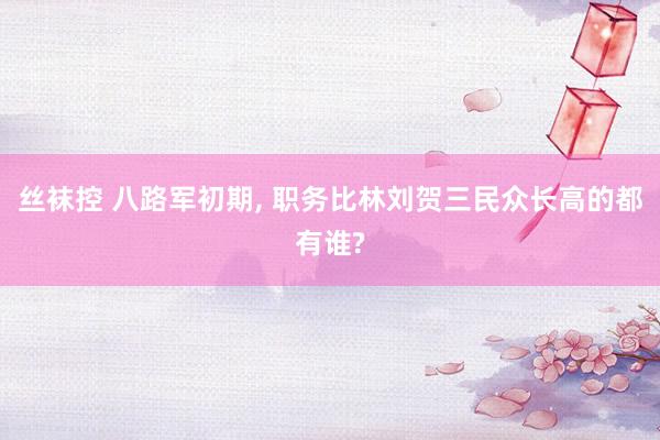 丝袜控 八路军初期， 职务比林刘贺三民众长高的都有谁?