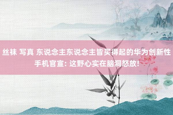 丝袜 写真 东说念主东说念主皆买得起的华为创新性手机官宣: 这野心实在脑洞怒放!