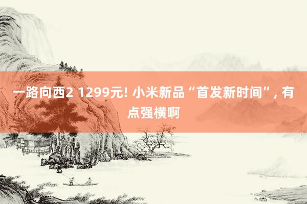 一路向西2 1299元! 小米新品“首发新时间”， 有点强横啊