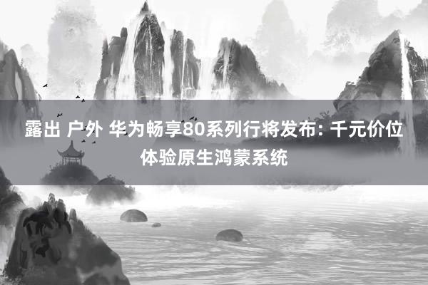 露出 户外 华为畅享80系列行将发布: 千元价位体验原生鸿蒙系统