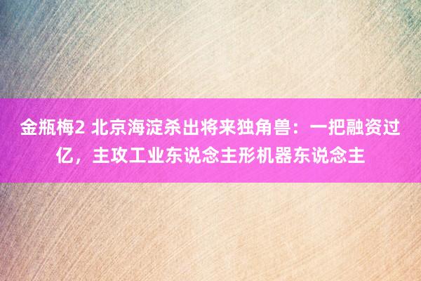 金瓶梅2 北京海淀杀出将来独角兽：一把融资过亿，主攻工业东说念主形机器东说念主